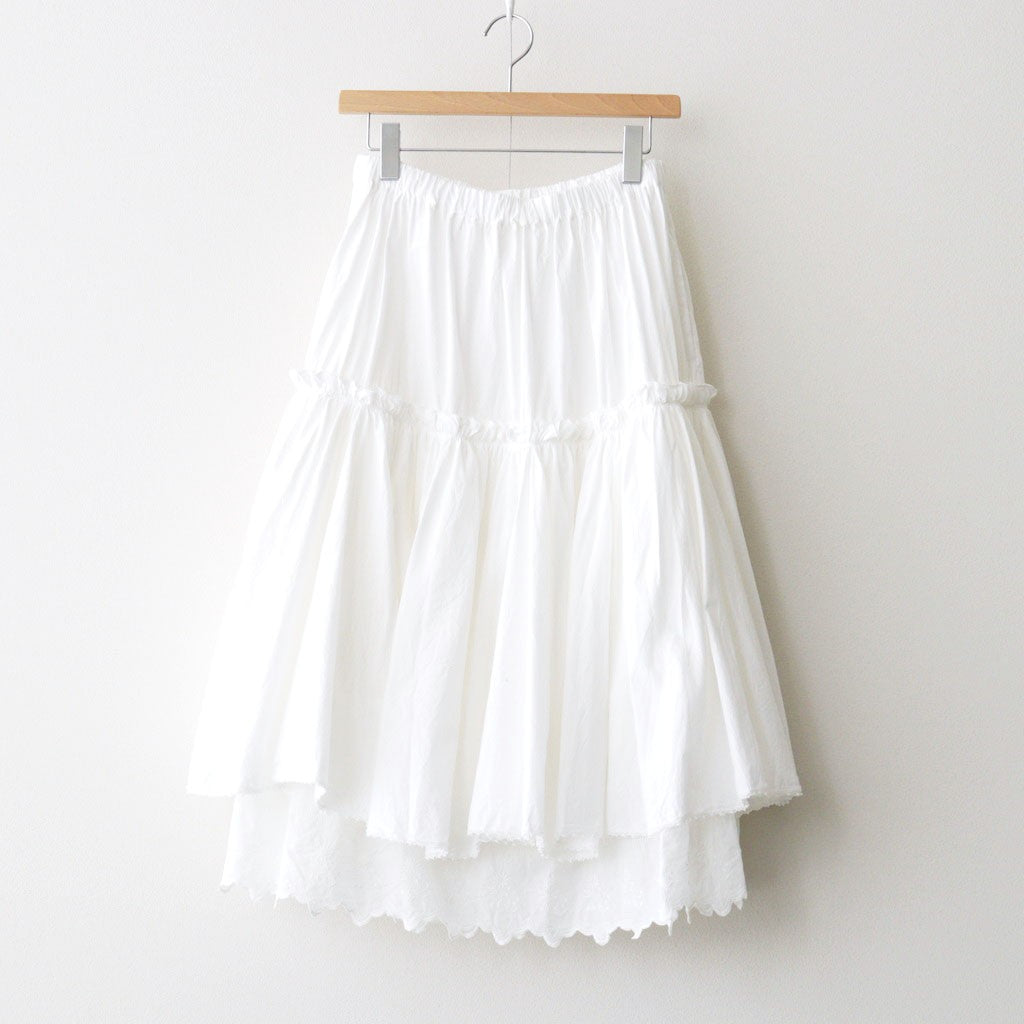 波紋の仕事：Gathered lace skirt #off white [11261-04512]
