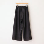 80s VOILE PLAIN WITH CUT WORK LACE EASY PANTS #9900 BLACK [INSL23224]
