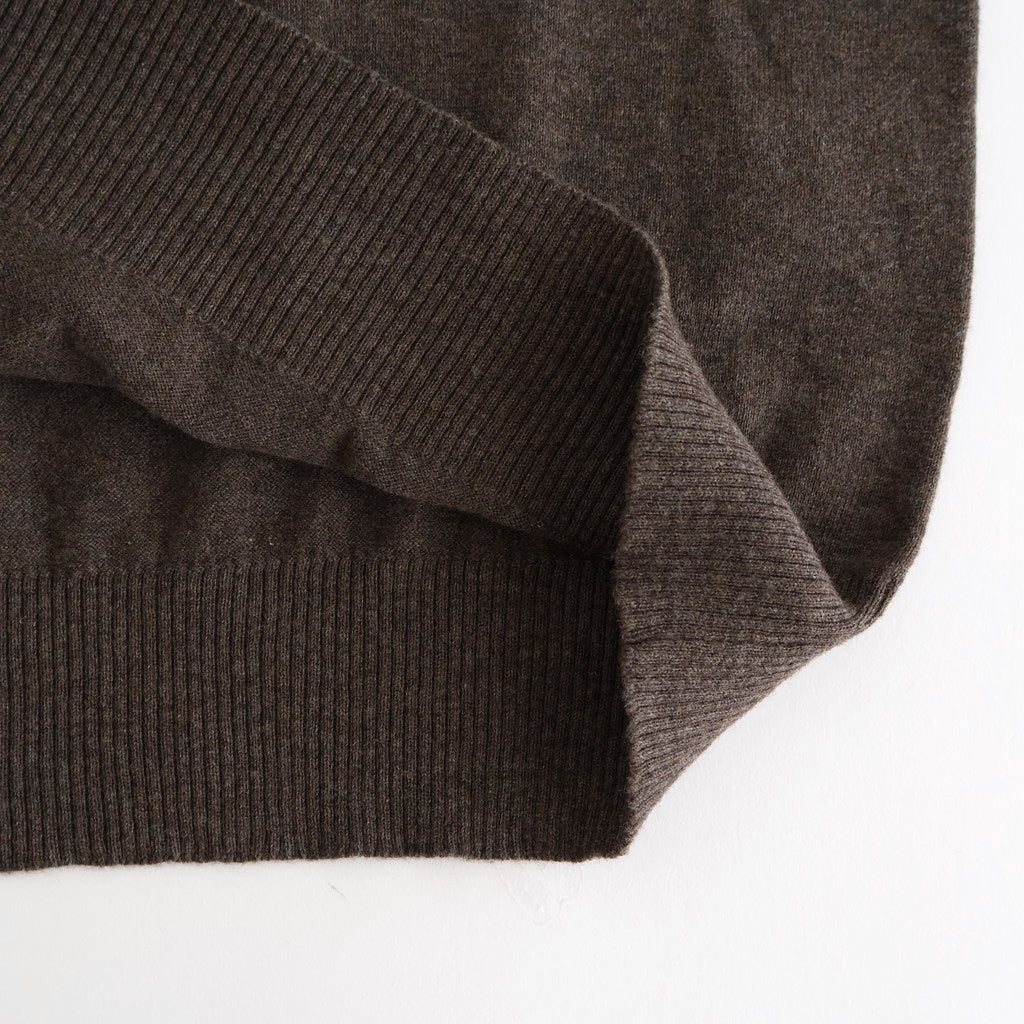 14GG 2PLY PLAIN STITCH COTTON/WOOL/CASHMERE TURTLE NECK PULLOVER #8600 BROWN [GNSL24541]