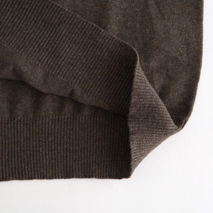 14GG 2PLY PLAIN STITCH COTTON/WOOL/CASHMERE TURTLE NECK PULLOVER #8600 BROWN [GNSL24541]