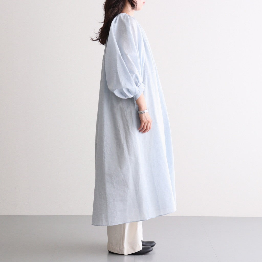 C/S P.S. GATHER SMOCK DRESS #Sax [no.8050]