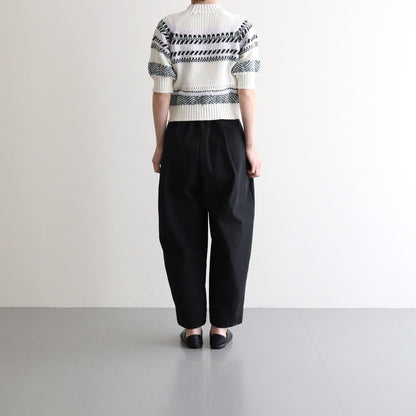 Wide tapered trousers #Black [TLF-225-pa002-Reht]