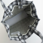 PAPER TOTE SMALL NEEDLE PUNCH #GINGHAM BLACK [TMB-2286H]