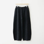 woolen cotton & silk nep wool tweed-knit pants #black tweed [WXFL-UW126]
