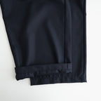 WOOL SERGE 2TUCK WIDE EASY PANTS #3900 NAVY [GNMDS2502WS]