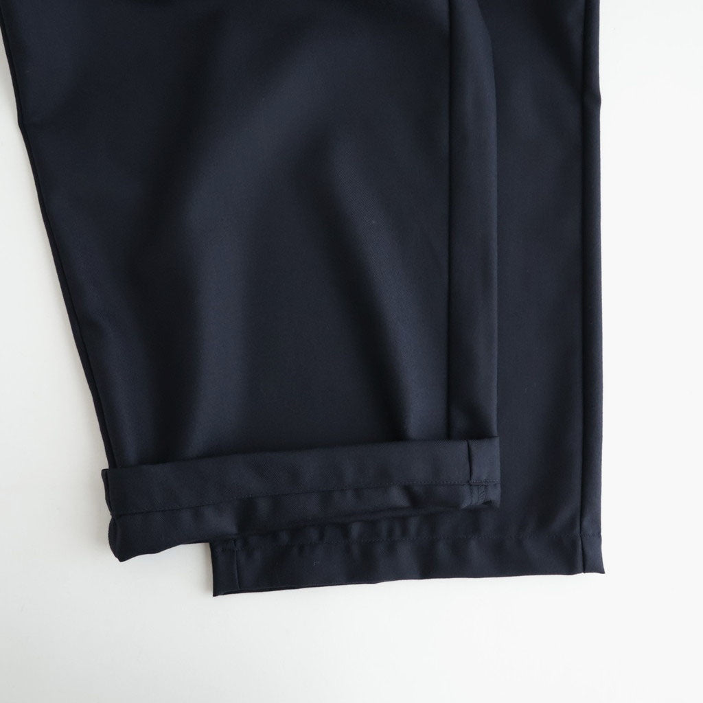 WOOL SERGE 2TUCK WIDE EASY PANTS #3900 NAVY [GNMDS2502WS]