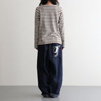 裏起毛 BORDER SPY EYE BOAT NECK PULLOVER #Khaki [no.7743]