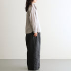 40s FRENCH LINEN DYED CANVAS 2TUCK WIDE EASY PANTS #9800 CHARCOAL [GNMDS2502FL]