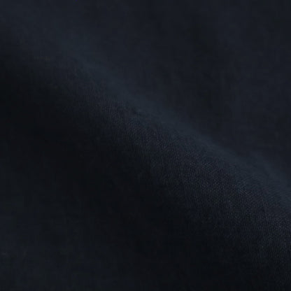 HANDWOVEN HEAVY COTTON PLAIN BACK OPENING STAND COLLAR SHIRT WITH MINI PINTUCK #9900 BLACK/BEIGE SELVAGE [INMDS25722]