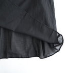 80s ORGANIC COTTON VOILE CREW-NECK HALF/SLEEVE DRESS WITH MINI PINTUCK #9900 BLACK [NMDS26243]