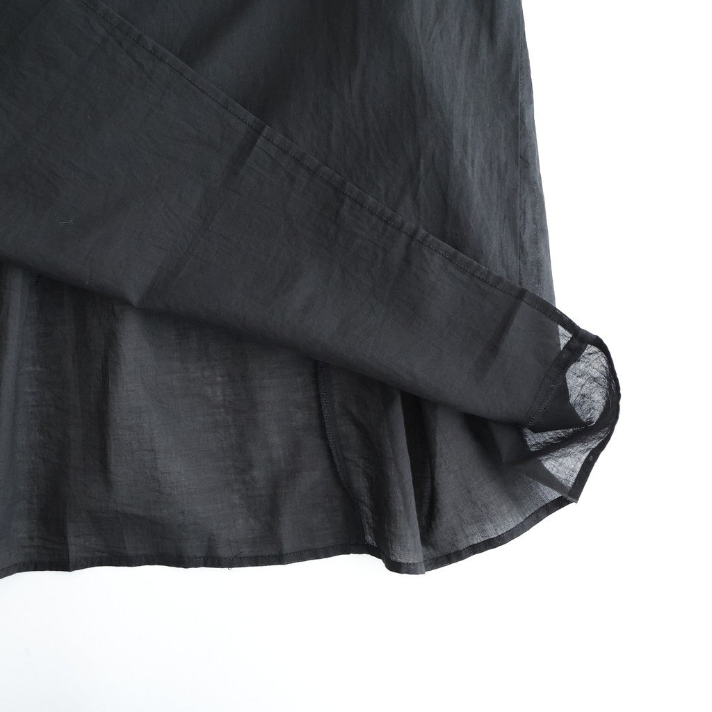 80s ORGANIC COTTON VOILE CREW-NECK HALF/SLEEVE DRESS WITH MINI PINTUCK #9900 BLACK [NMDS26243]