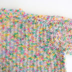 superkid mohair & cotton nep yarn ribbed-knit C/D #pink [WVFL-UW111]