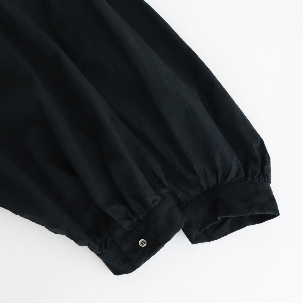 日日夜夜：Embroidery long tunic shirt #black [13251-05307]
