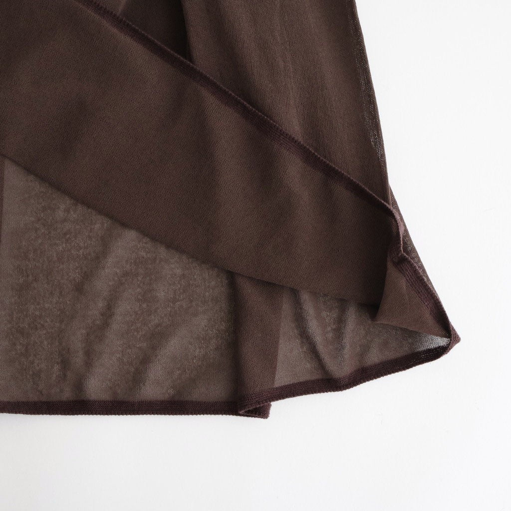 high-twisted cotton sheer knit layered skirt #charcoal brown × mist green [WXSP-UW139]