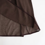 high-twisted cotton sheer knit layered skirt #charcoal brown × mist green [WXSP-UW139]