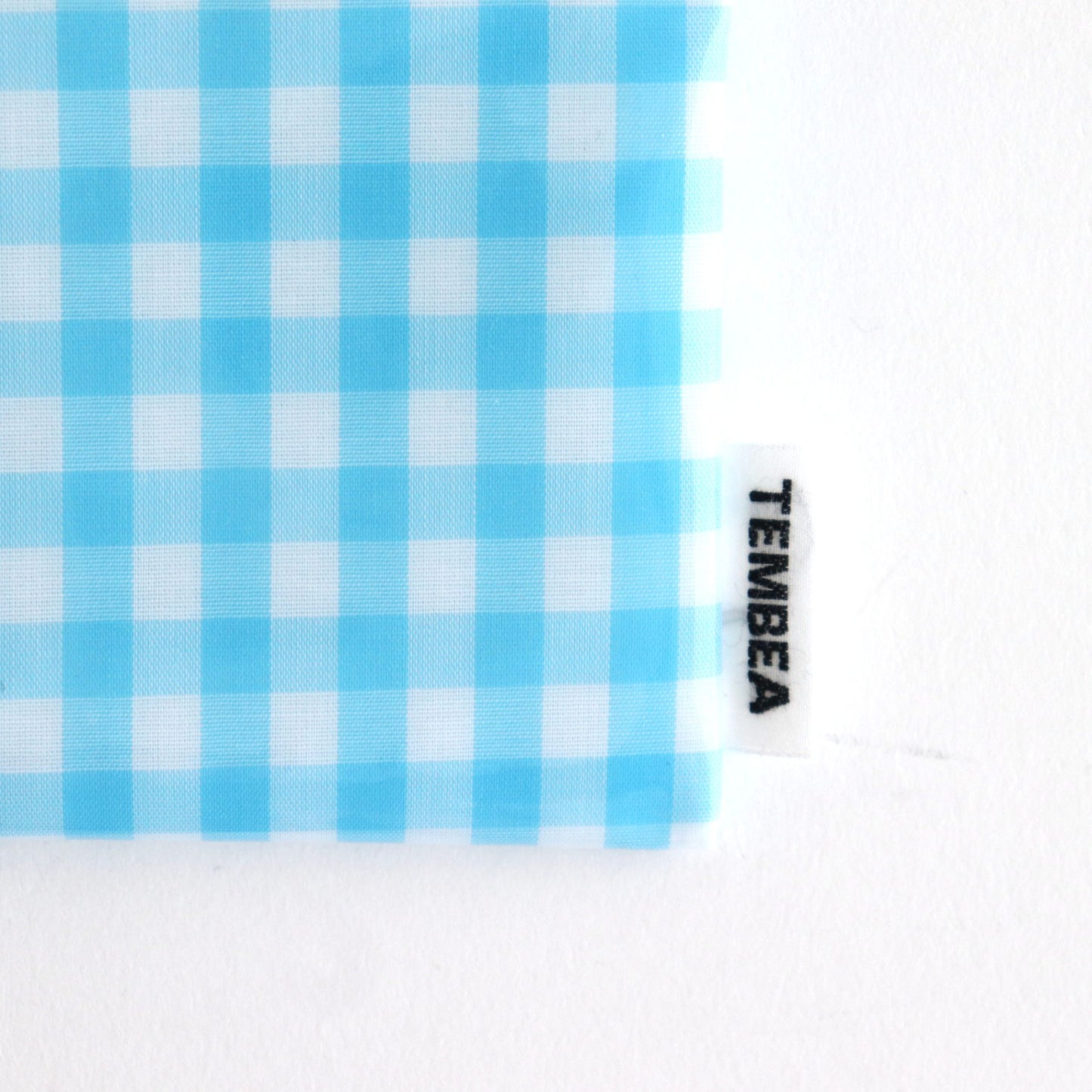 FLAT POUCH MEDIUM #GINGHAM SAX [TMB-2565H]