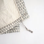 80s VOILE LITTLE TREE BLOCK PRINT QUILTED RAGLAN/SL STRING JACKET #9199 MILKY.GREY/BLACK PRINT [INMDS26721]