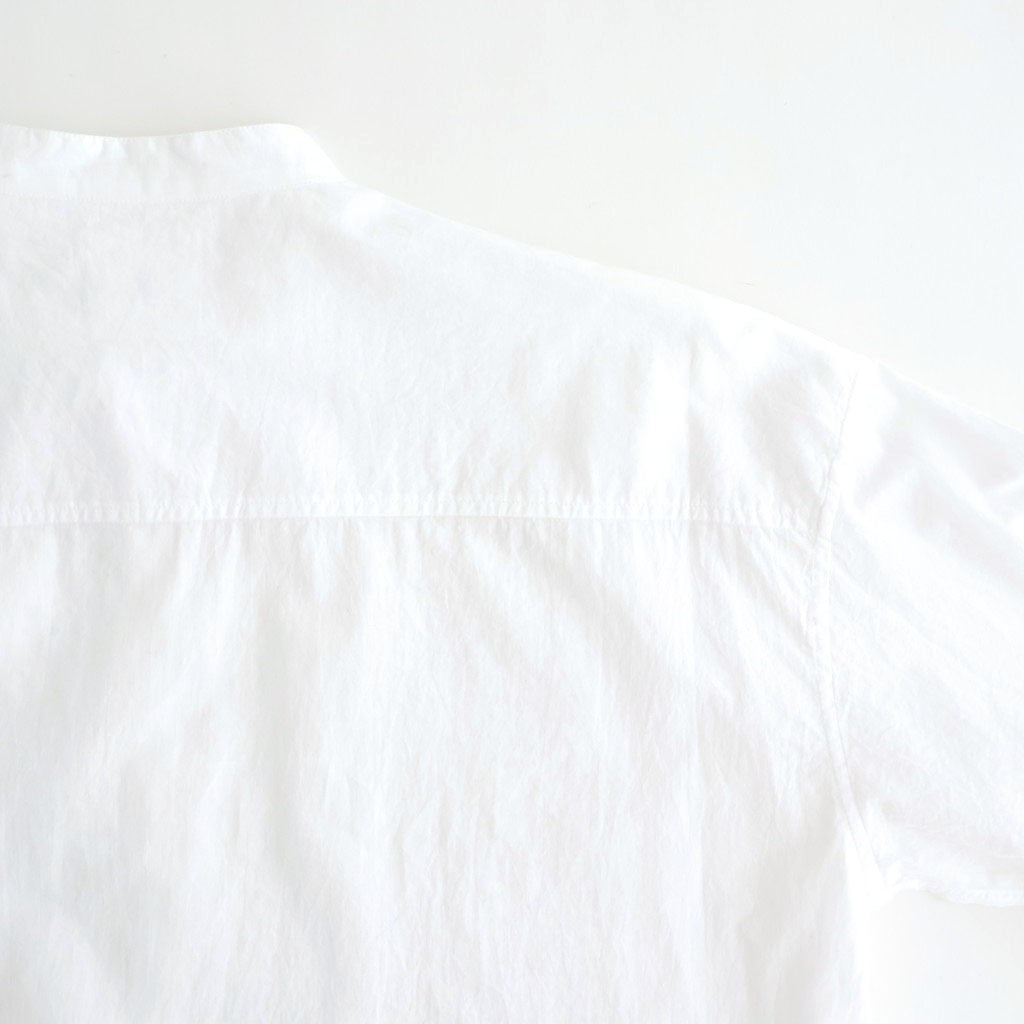 60s ORGANIC CAMBRIC WITH EMB BANDED COLLAR EMB TUNIC #9000 WHITE [NMDS26222]