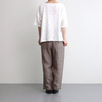 VOILE TULLE LACE S/SL SMOCK WITH COTTON VOILE #9000 OFF WHITE [NSL25051]