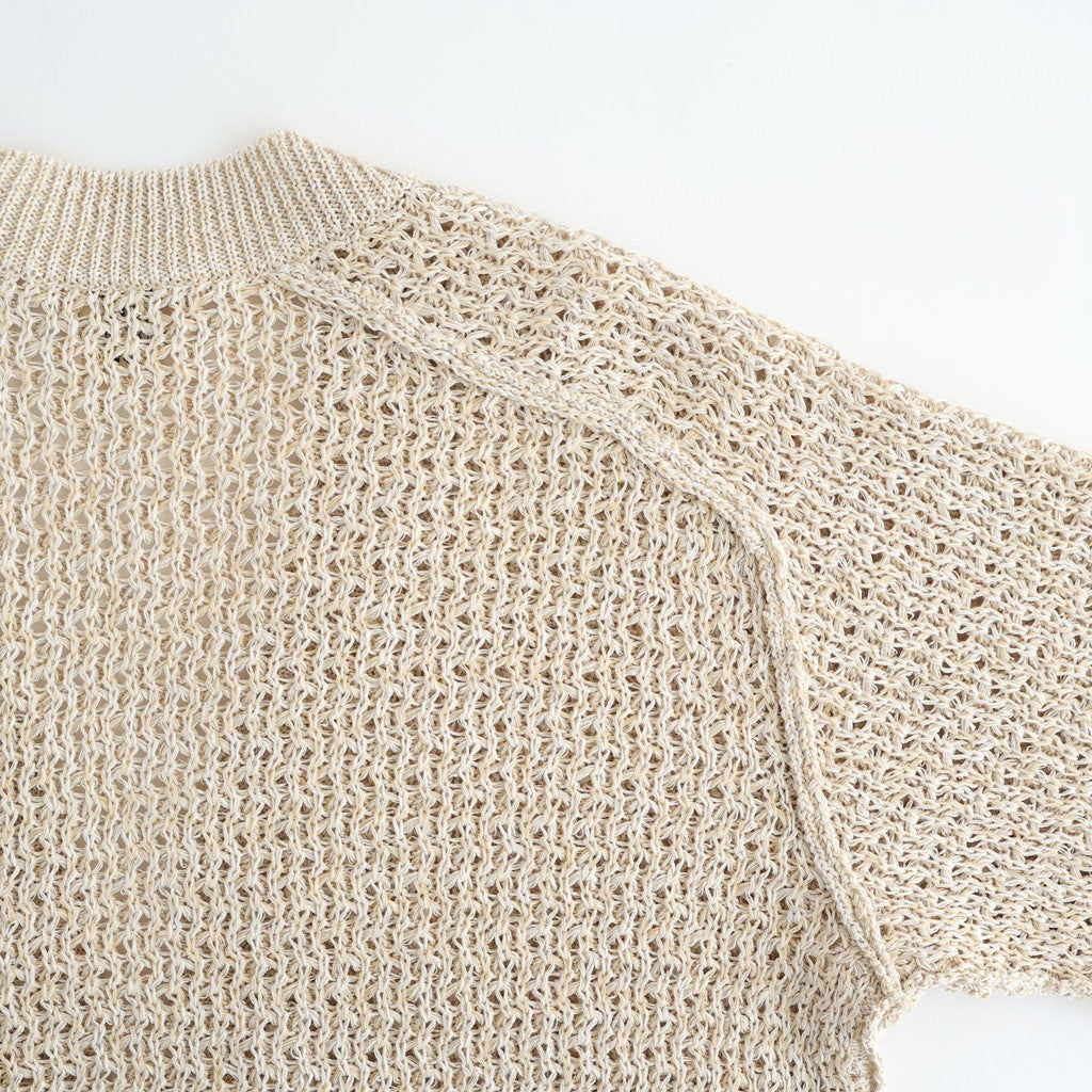 double honeycomb mesh-knit buttonless C/D #off white mix [WXSP-UW112]