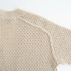 double honeycomb mesh-knit buttonless C/D #off white mix [WXSP-UW112]