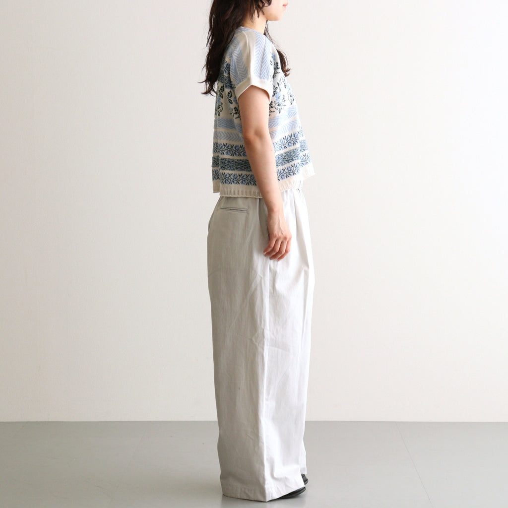 Flower Jacquard Knit Blouse #Off white [261807]