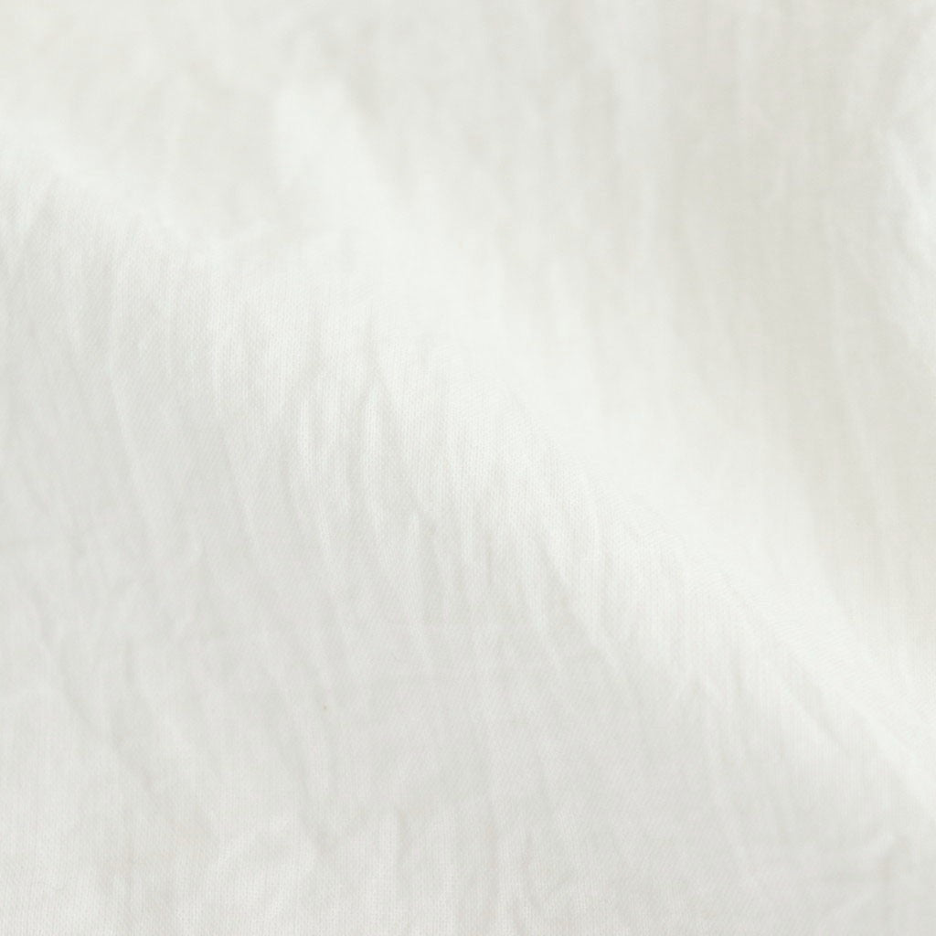 80s COTTON VOILE PLAIN BANDED COLLAR GATHER SHIRT #9100 OFF WHITE [NSL25041]