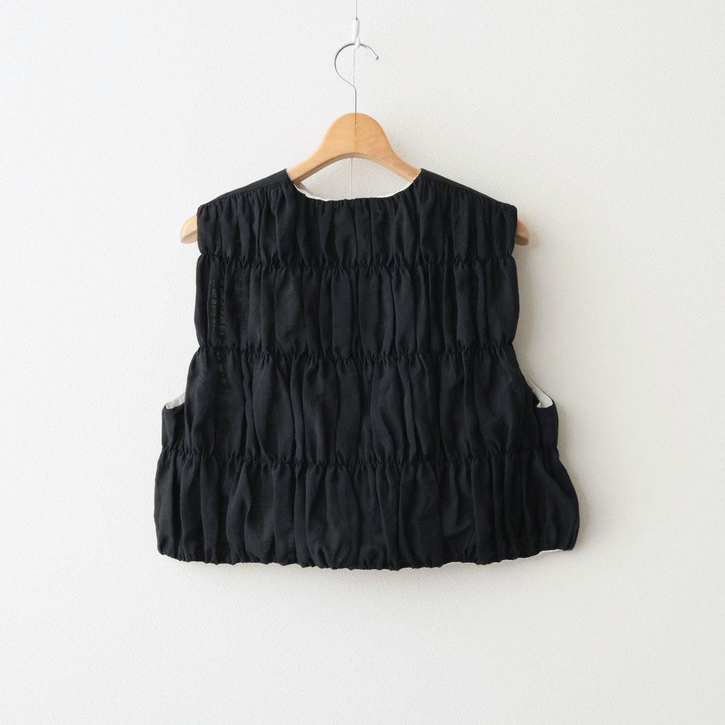 SHIRRING VEST #Black [no.8003]
