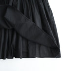 80s ORGANIC COTTON VOILE CREW-NECK PULLOVER HALF/SLEEVE SHIRT WITH MINI PINTUCK #9900 BLACK [NMDS26241]