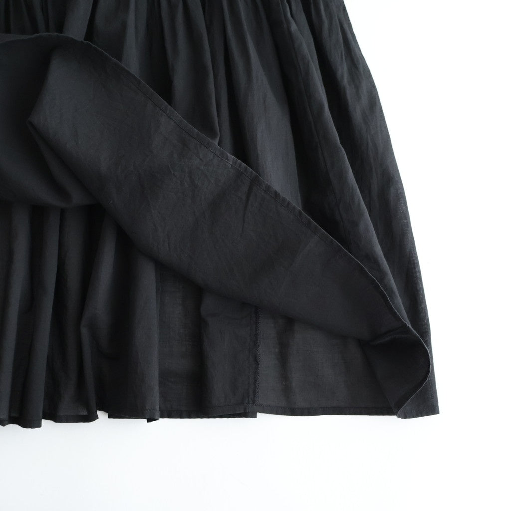 80s ORGANIC COTTON VOILE CREW-NECK PULLOVER HALF/SLEEVE SHIRT WITH MINI PINTUCK #9900 BLACK [NMDS26241]