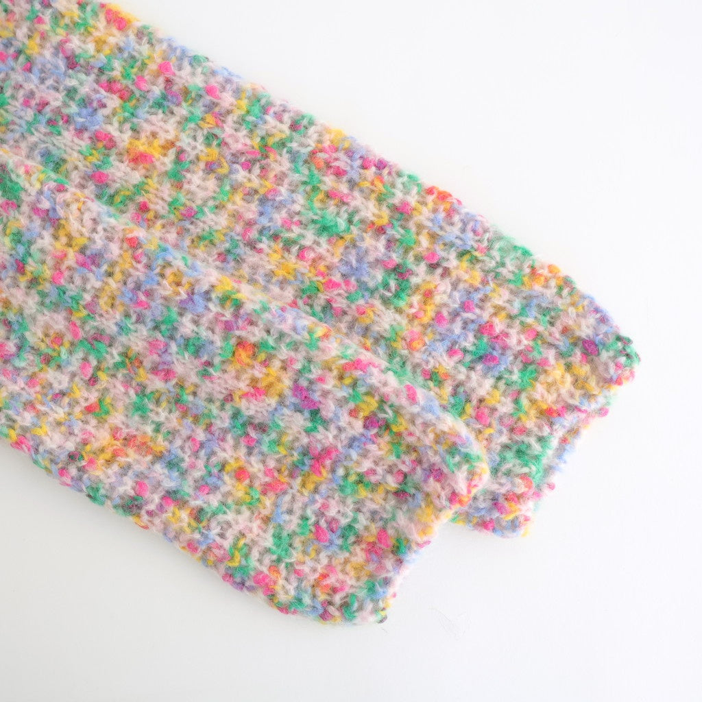superkid mohair & cotton nep yarn ribbed-knit C/D #pink [WVFL-UW111]