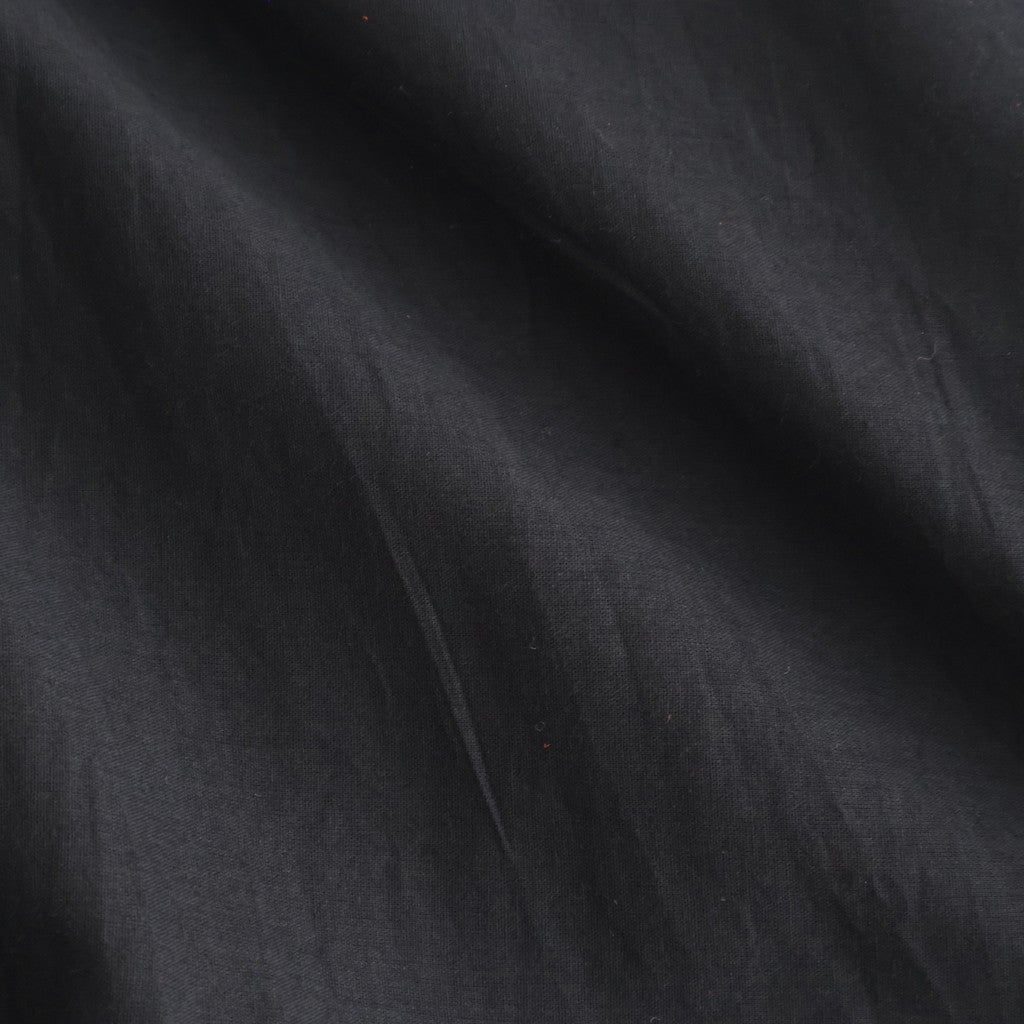 80s COTTON VOILE LACE LACE&STRING COLLAR GATHERED SHIRT #9900 BLACK [NSL26092]