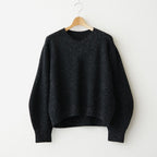 woolen cotton & silk nep wool tweed-knit P/O #black tweed [WXFL-UW124]