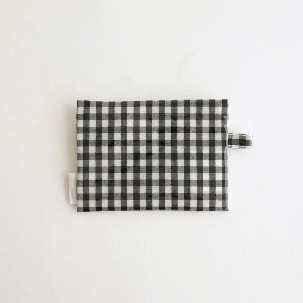 FLAT POUCH SMALL #GINGHAM BLACK [TMB-2310N]