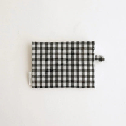 FLAT POUCH SMALL #GINGHAM BLACK [TMB-2310N]