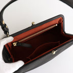 plain gama hand bag-round #black