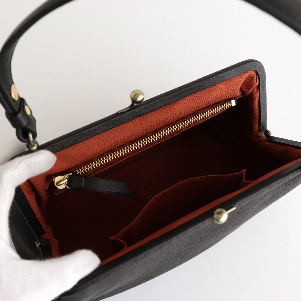 plain gama hand bag-round #black