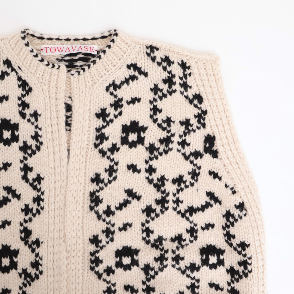 Panier de fleurs no sleeve cardigan #black [mdm02-11]