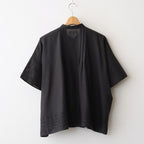 80s VOILE PLAIN WITH CUT WORK LACE BANDED COLLAR PINTUCK SHIRTS #9900 BLACK [INSL26341]