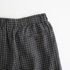 80s POWER LOOM LINEN CHECK WIDE PANTS #9890 OFF BLACK x WHITE CHECK [NMDS26285]
