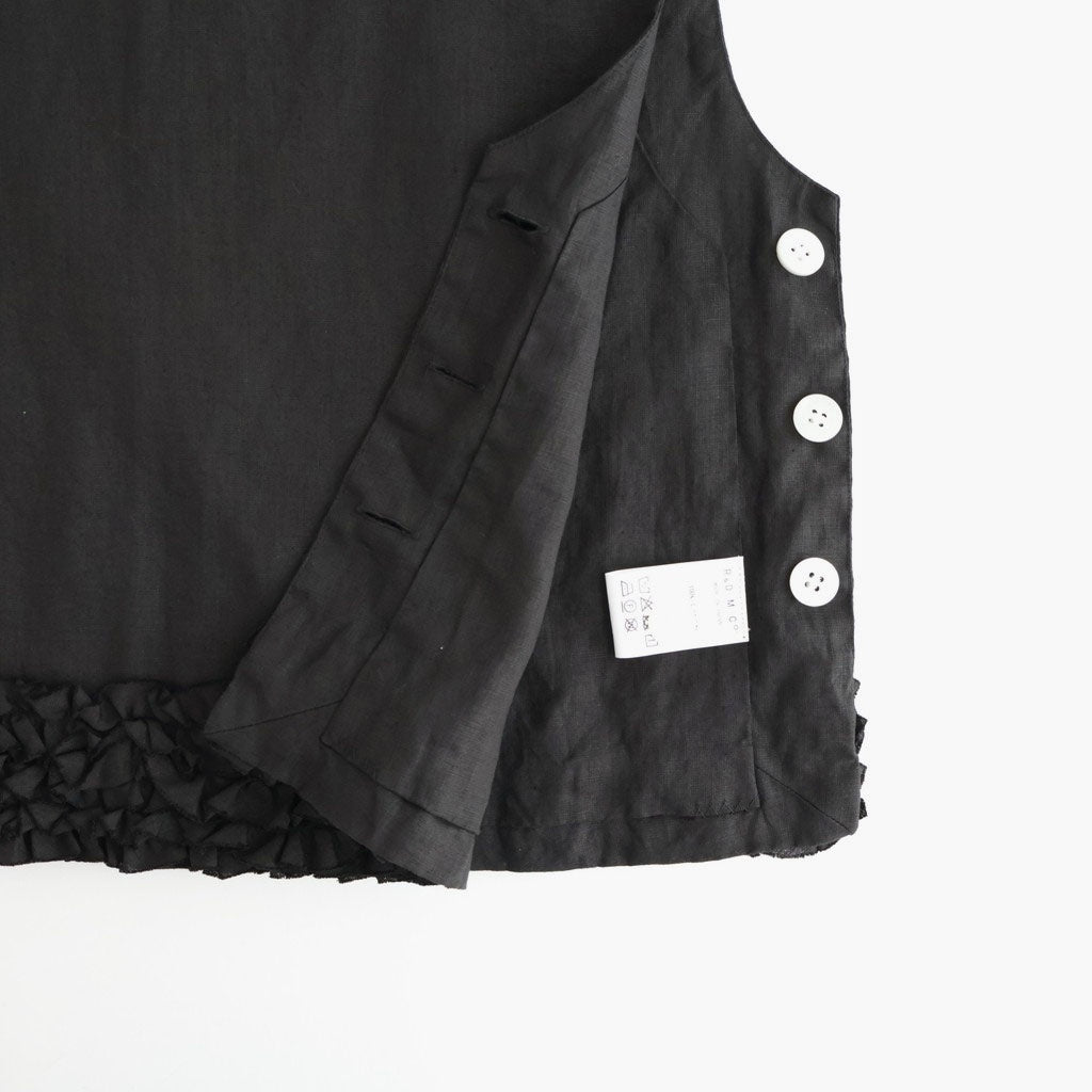 L.G.D. FRILL DECORATION BUTTON BIB #Black [no.8223]