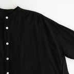 G.D COTTON SILK STAND COLLAR LONG SHIRT #Black [no.7366]