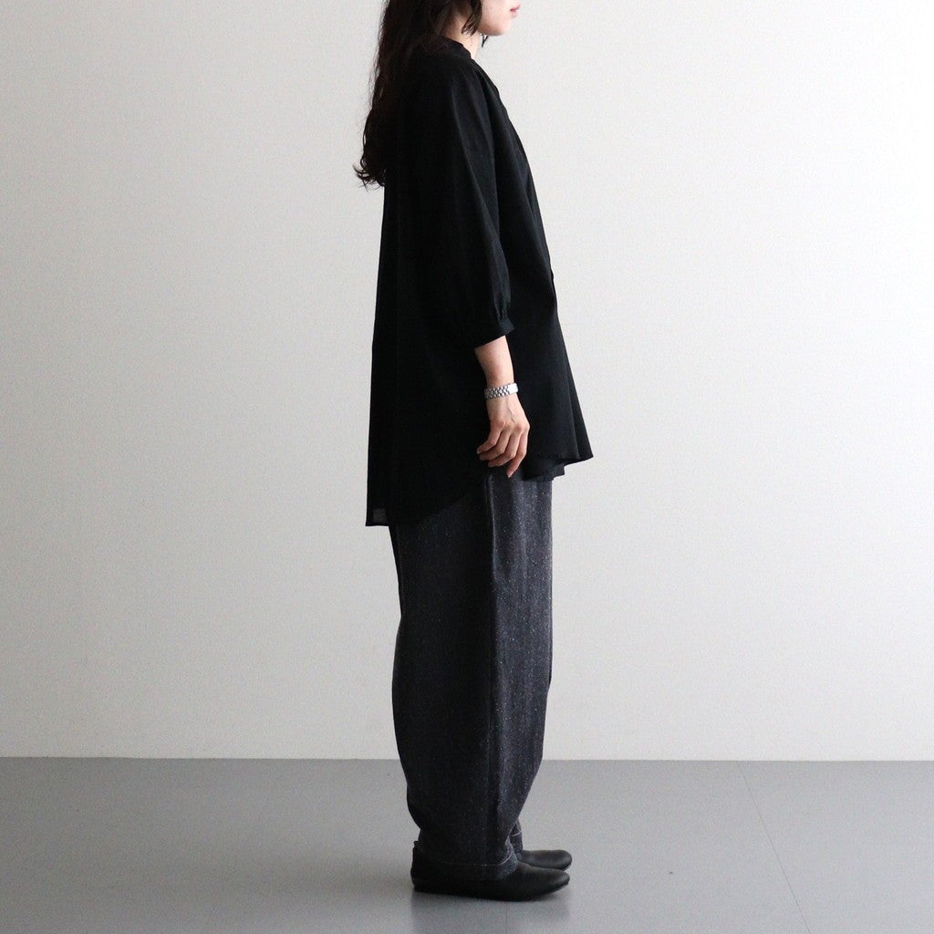 沈黙の音色 Flared blouse #Black [26F-SH001-CL]