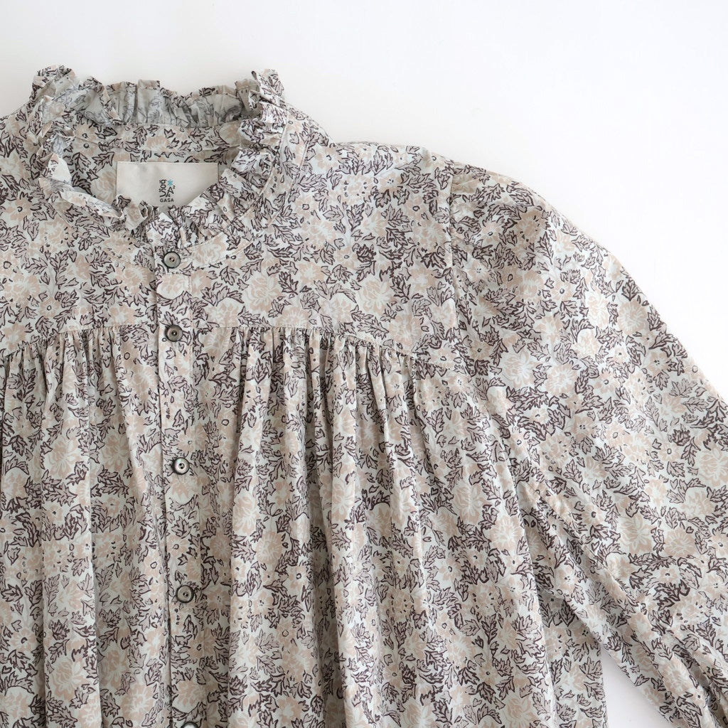 霞の空：Frilled collar blouse #pale flower [13251-10107]