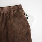 tie-dyed cotton velour flared skirt #cocoa brown × gray [WXFL-UW117]