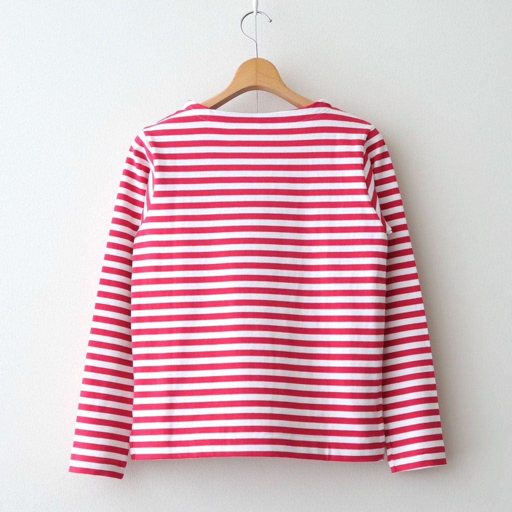裏起毛 BORDER SPY EYE BOAT NECK PULLOVER #Pink [no.7743]