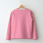 裏起毛 BORDER SPY EYE BOAT NECK PULLOVER #Pink [no.7743]