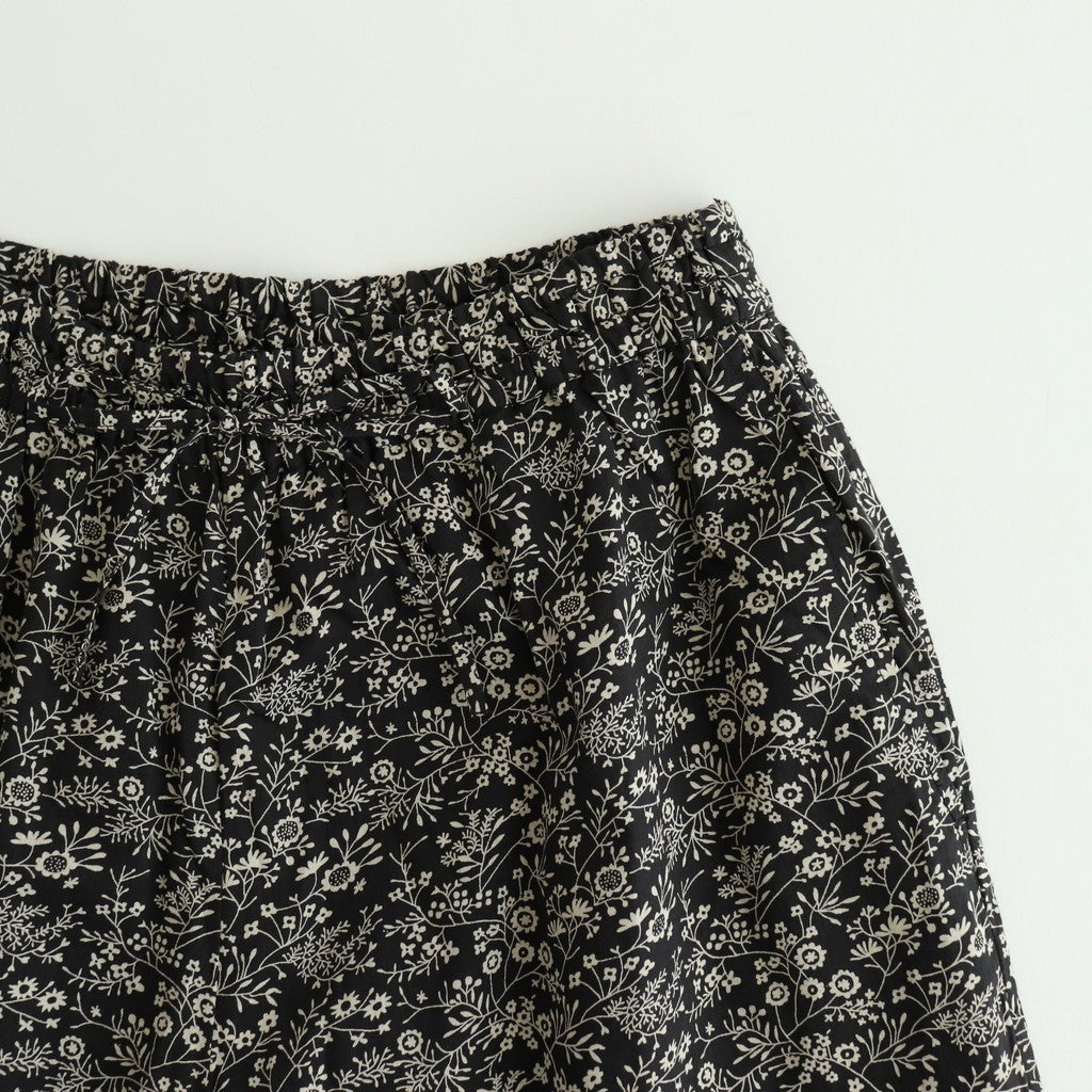 COTTON SLUB SMALL FLOWER PRINT WIDE EASY PANTS #9982 BLK (BLACK x BEIGE PRINT) [NSL25575]