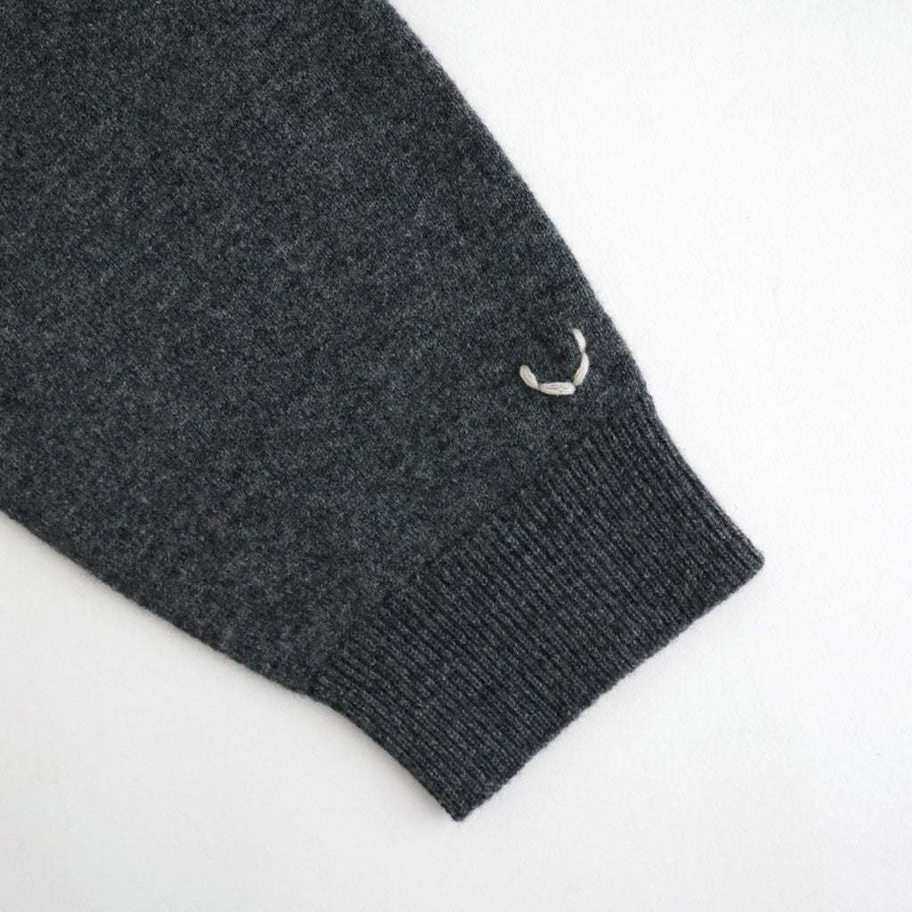 ex super fine woolen wool high-gauge knit P/O #melange charcoal gray [WXFL-UW120]