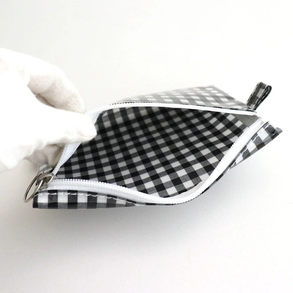 FLAT POUCH MEDIUM #GINGHAM BLACK [TMB-2565H]